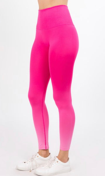 Dip Dye Pink Ombré Leggings