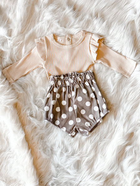Ribbed Baby Romper - Long Sleeved