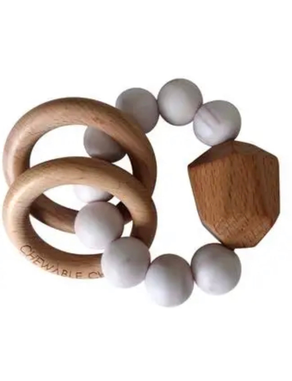 Silicone + Wood Teether - Rose