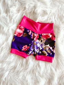 Purple Floral Shorts